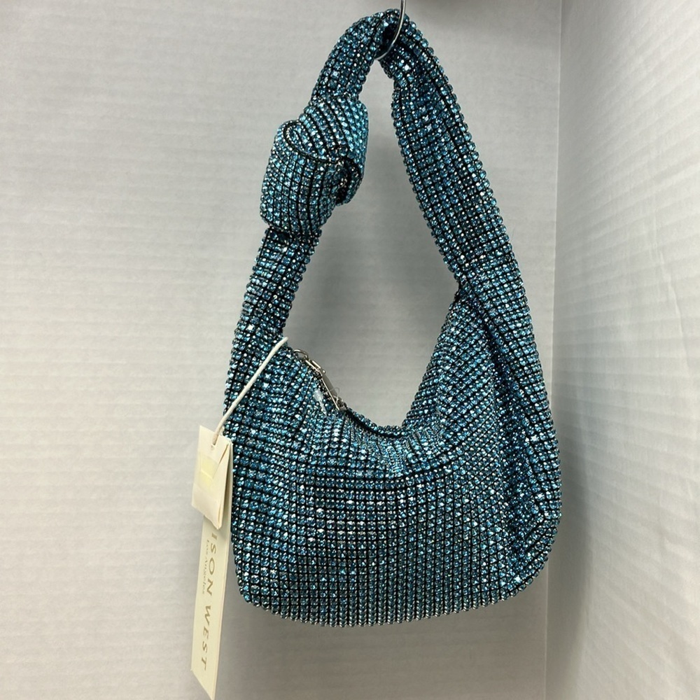 Madison West Aurora Borealis Iridescent Rhinestone Evening Cocktail Bag New